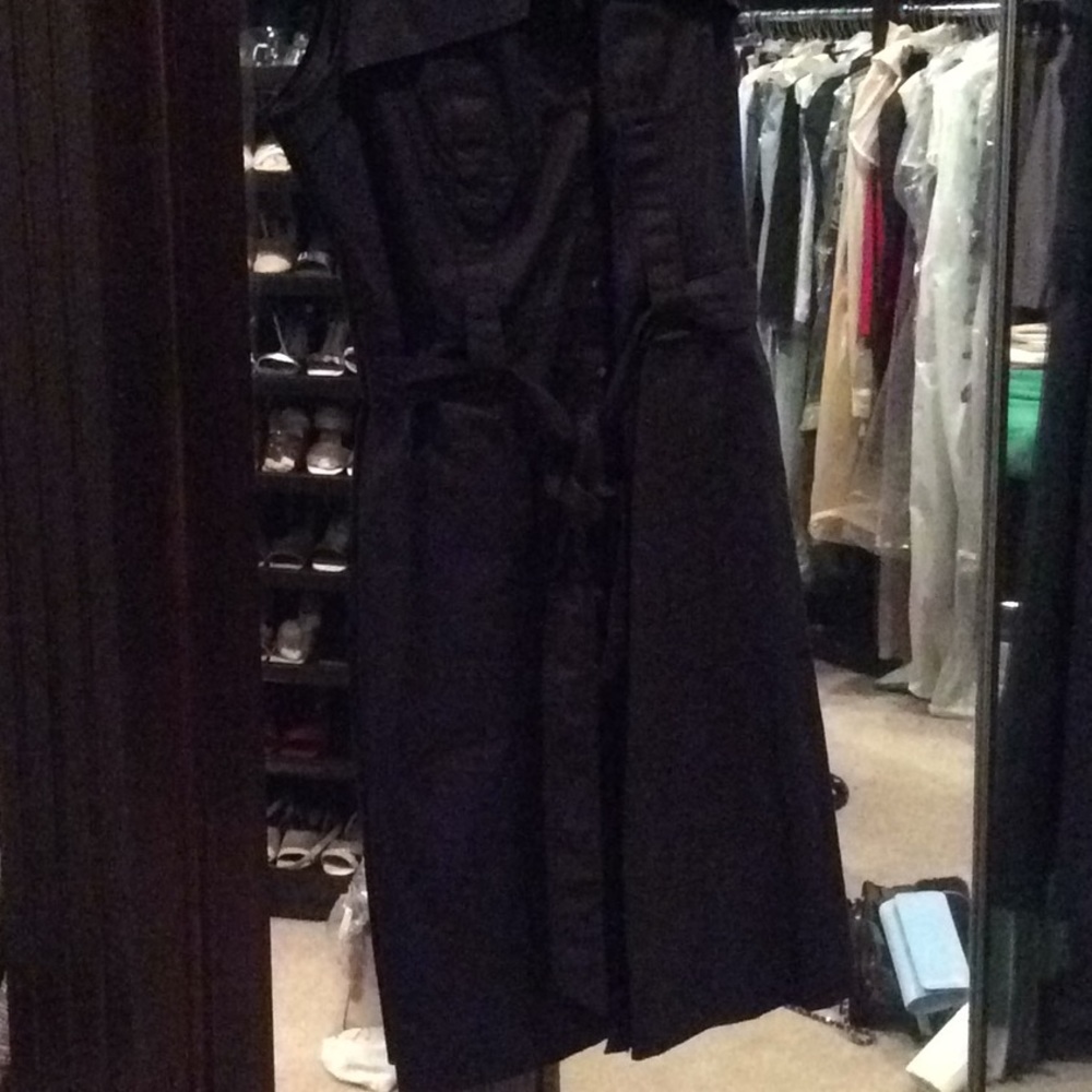 Elie Tahari Navy cotton dress sleeveless Belt size 6 - Picture 3 of 5